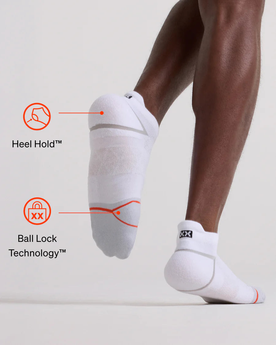 SAXX - Ball Lock Performance Low Show Sock - White - Large – WestJet Store