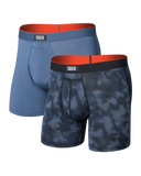 SAXX - Multi-Sport Mesh (2 Pack) 6" - Smoke Screen/Washed Indigo