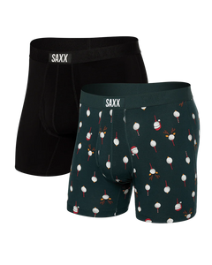 SAXX ULTRA 2-PACK BOXER BRIEF - Christmas Tee/Black