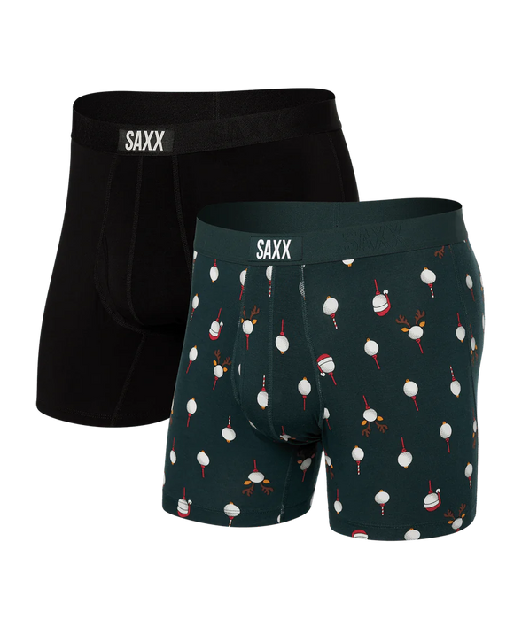 SAXX ULTRA 2-PACK BOXER BRIEF - Christmas Tee/Black