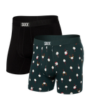 SAXX ULTRA 2-PACK BOXER BRIEF - Christmas Tee/Black