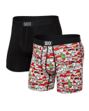 SAXX Vibe 2-Pack Super Soft Boxer Brief / All the Santas Black