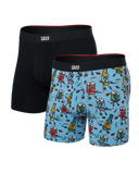 SAXX Vibe Xtra (2 Pack) Soft Comfort Boxer Brief 6" Beer Hockey/Black