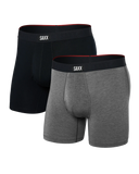 SAXX - Vibe Xtra Soft Comfort (2 Pack) Boxer Brief 6" - Black/Dark Grey Heather