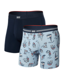 SAXX - Vibe Xtra Soft Comfort (2 Pack) Boxer Brief 6" - High Brow Low Life/Navy