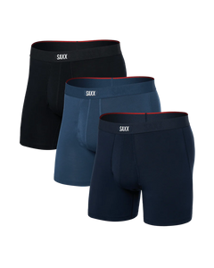 SAXX Vibe Xtra (3 Pack) Soft Comfort Boxer Brief 6" Denim/Navy/Black