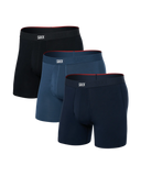 SAXX Vibe Xtra (3 Pack) Soft Comfort Boxer Brief 6" Denim/Navy/Black