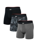 SAXX Vibe Xtra Soft Comfort (3 Pack) Everyday Boxer Brief 6" - Wood Camo/Grey Heather/Black