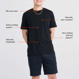 SAXX DropTemp™ Cooling Cotton Short Sleeve Crew / Clay Blue