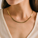 Lover's Tempo - WATERPROOF Sasha Herringbone Necklace - Gold
