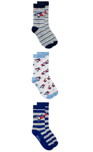 MLB 3PK BOYS CREW COMPUTER SOCKS