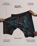 SAXX - Smooth Flex Light Compression Performance Boxer Brief 6" - Lustre Weave-Faded Black