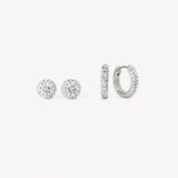 H & B - Always On Sparkle Hoops and Studs Gift Set - White