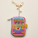 Beaded Sardine Coin Purse Keychain – Pink
