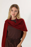 Soft Knit Triangle Shawl Scarf: Mocha