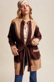 Western Horseshoe Belted Cardigan