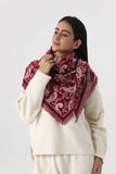 Women Paisley Print Tassel Triangle Scarf Warm Shawl Wrap: Mocha