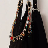 Edgy Evil Eye Bag Charm Chain - Handwoven Bag Strap