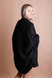 Bat Sleeve Knit Cardigan - Black