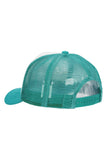 Bling Rainbow Pride Flag Two Tone Sponge Trucker Hat: White/Teal