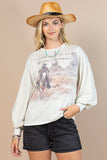 ADALYN WESTERN COWBOY GRAPHIC SWEATSHIRT: OATMEAL