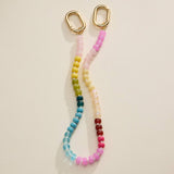 Colorful Beaded Bag Charm with Gold Clasp Trendy Accessory: Mix Color