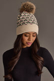 Panache - Cream Small Floral Pattern Knit Pom Hat