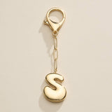 Bubble Letter Initial Keychain – Gold