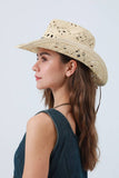 Boho Raffia Cowboy Hat: Eco Western Hat: Mocha