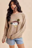 MALLARD DUCK KNITTED SWEATER: DARK FLAX