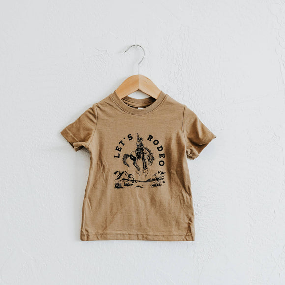 Let's Rodeo Toddler Tee- Coyote Brown: 2T & 3T