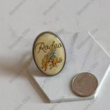 Silver oval ''Rodeo'' Image Ring: COPPER