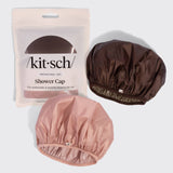Kitsch - Shower Cap 2pc Set - Terracotta & Brown