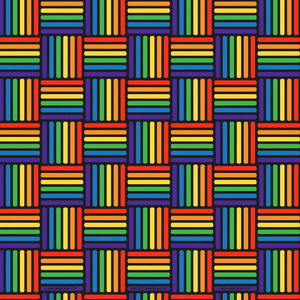 Bandanna Co Novelty, Rainbow Weave, 22" x 22"