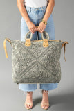 Panache - Sage Vintage Inspired Textured Tote