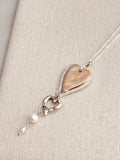 Two Tone Freshwater Pearl Love Hearts Necklace