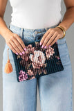 Panache - Navy & Multicolored Floral Pouch