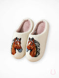 Cozy Horse Slippers: W 9-10