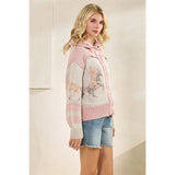 Sweater with Horse Print: Pink