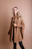 Bat Sleeve Knit Cardigan - Camel