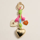 Enamel Heart Charm Keychain with Neon Rope