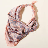 Classic Paisley Silk-Feel Polyester Bandana: Camel