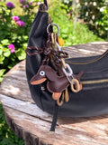 Bag charm and keychain Dog and bell: Brown / Synthetic