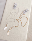 Two Tone Gold & Silver Pearl Heart Tag Necklace: Silver