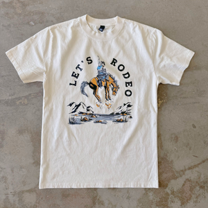 Let's Rodeo Unisex/Mens Tee - Faded Ecru