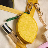 Lemon Leather Pouch Keychain
