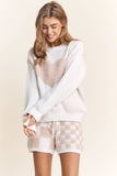 Soft Knit HEART Shape Sweater Top: Cream Beige