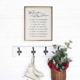 Welcome Christmas A Time Greenery White: 8 x 10 x 1.5