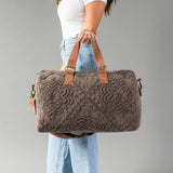 Panache - Brown Vintage Inspired Textured Duffel