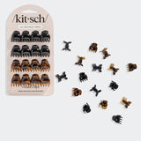 Kitsch - Black & Tort Micro Cloud Clip 16pc Set
